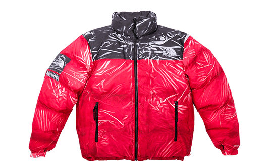 The North Face Printed Nuptse Jacket Red