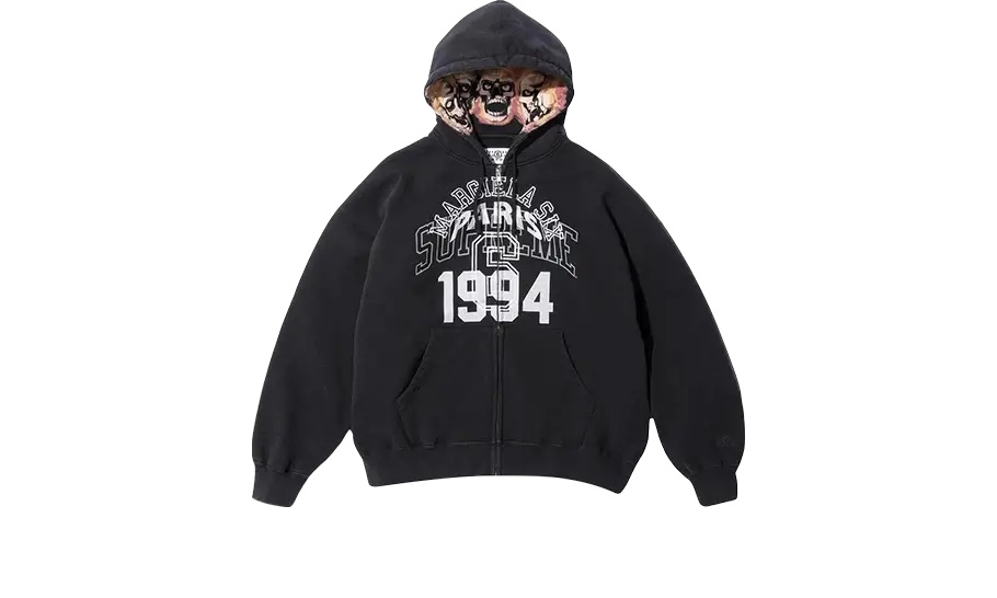 MM6 Maison Margiela Zip Up Hooded Sweatshirt Black