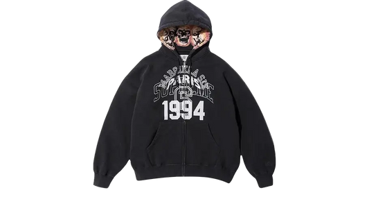 MM6 Maison Margiela Zip Up Hooded Sweatshirt Black