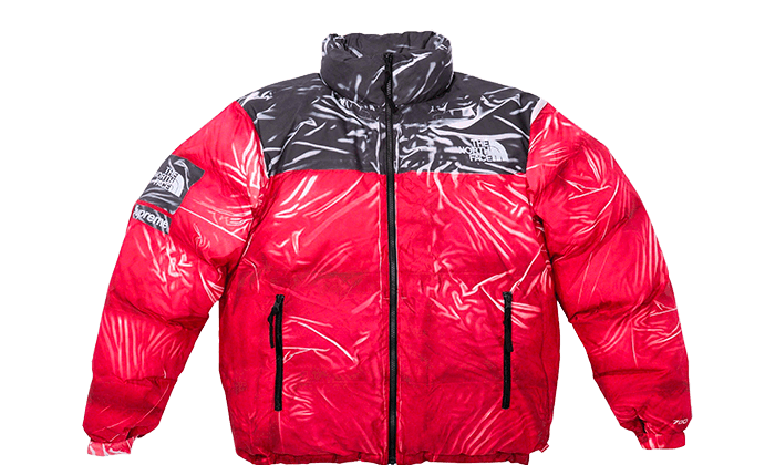 The North Face Printed Nuptse Jacket Red