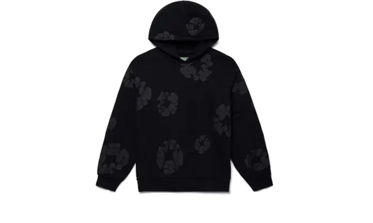 Cotton Wreath Hoodie Black Monochrome