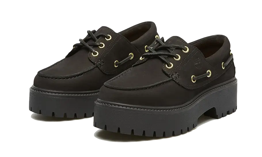 Stone Street Boat Shoe Black